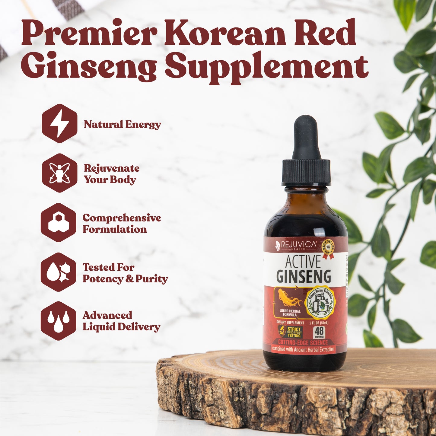 Active Ginseng Korean Red Panax Ginseng with Natural Ginsenosides