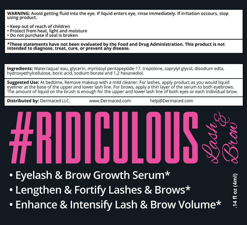 Ridiculous Lash & Brow™ - Eyelash & Eyebrow Growth Serum